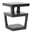 Baxton Studio Clara Modern End Table with 3-Tiered Glass Shelves in Black