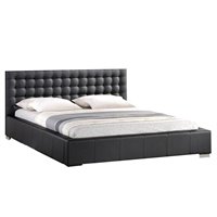 Marsha Scalloped Queen Platform Bed with Upholstered Headboard in