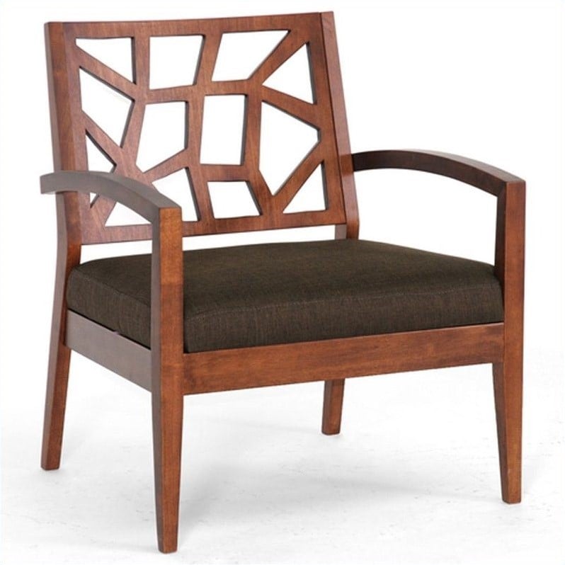 Jennifer Fabric Lounge Arm Chair in Brown