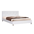 Barbara Leather Tufted Queen Platform Bed in White