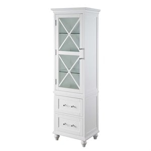 elegant home fashions blue ridge 2 drawer linen tower in white