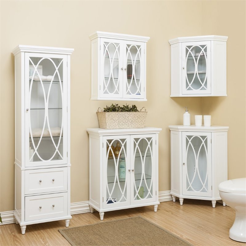 Elegant Home Fashions Florence 2 Door Medicine Cabinet In White Elg 637
