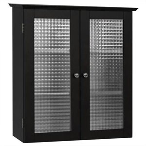 Elegant Home Fashions Chesterfield 2-Door Wall Cabinet in Espresso