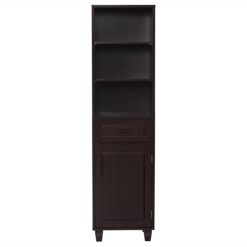 Elegant Home Fashions Catalina 57" 1 Door Linen Cabinet in Dark Espresso   7725