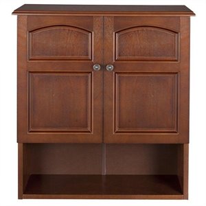 elegant home fashions martha 2-door wall cabinet in mahogany