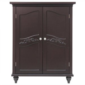 Elegant Home Fashions Versailles 2-Door Floor Cabinet in Dark Espresso