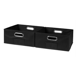 niche cubo set of 2 half-size foldable fabric storage bins- black