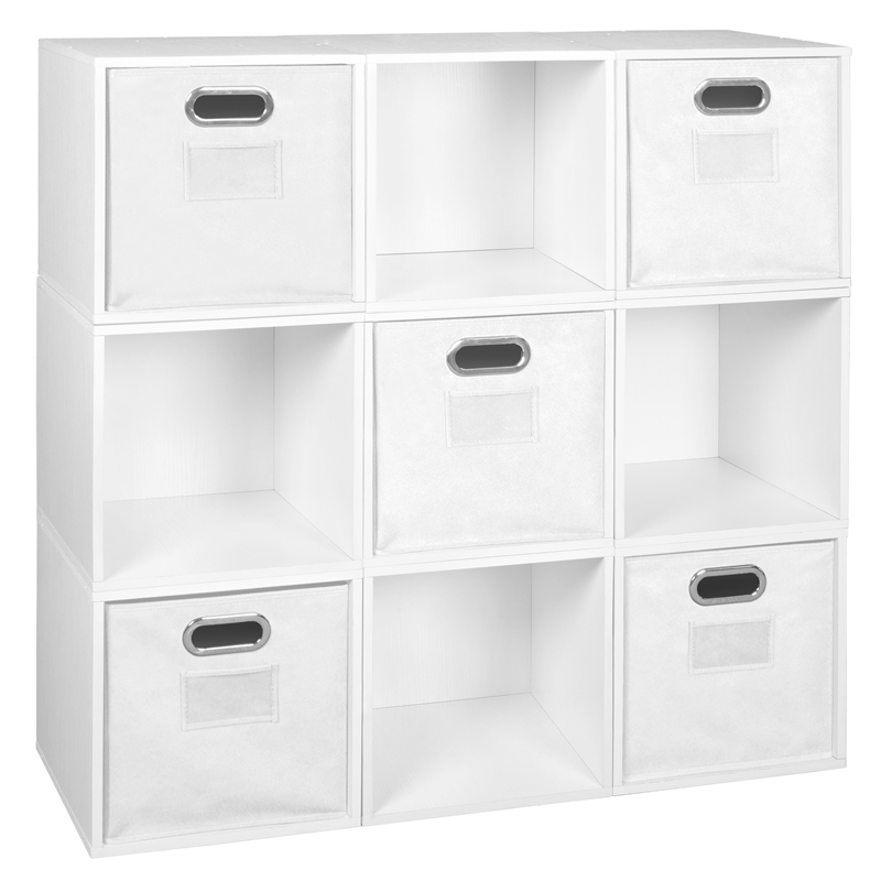 Cube Storage Organizer with Storage Bins Wooden Storage Cubes