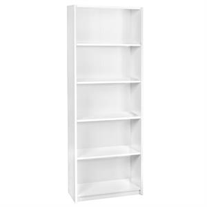 niche lux 5 shelf bookcase - white