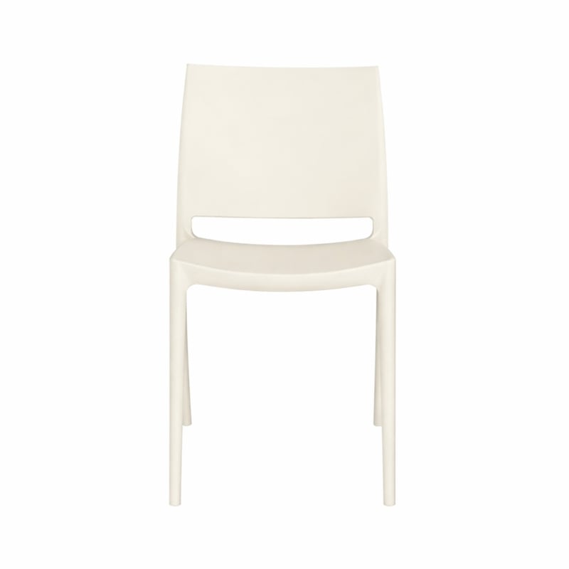 Niche Terrace Plastic Indoor/Outdoor Stacking Chair - 12 Pack - White Down