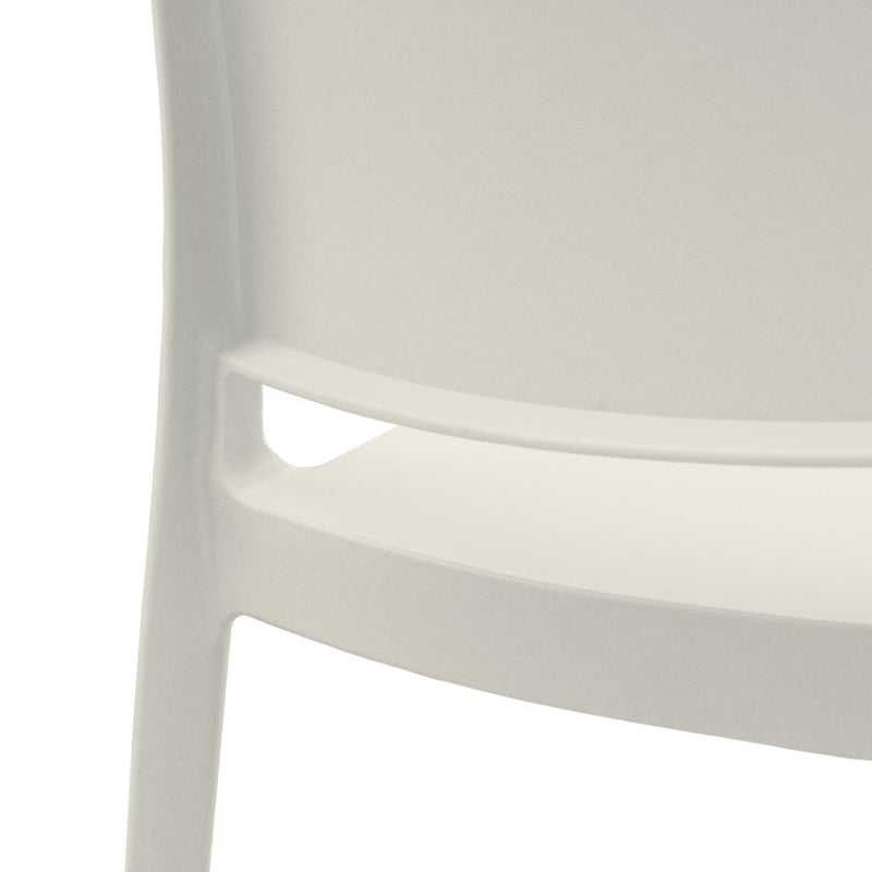 Niche Terrace Plastic Indoor/Outdoor Stacking Chair - 12 Pack - White Down