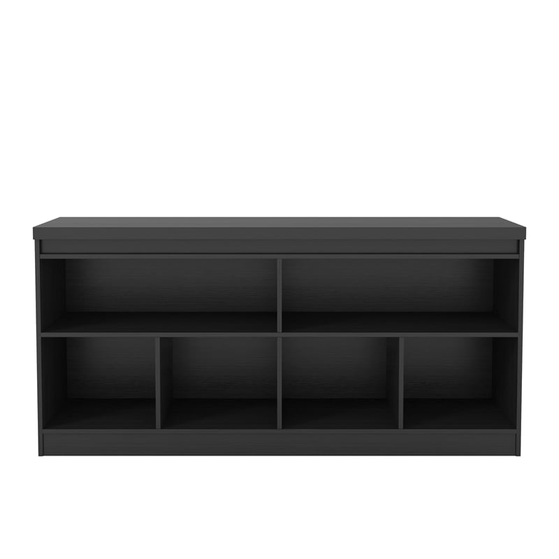 Manhattan Comfort Viennese 6-Shelf Wood Buffet Table in Matte Black
