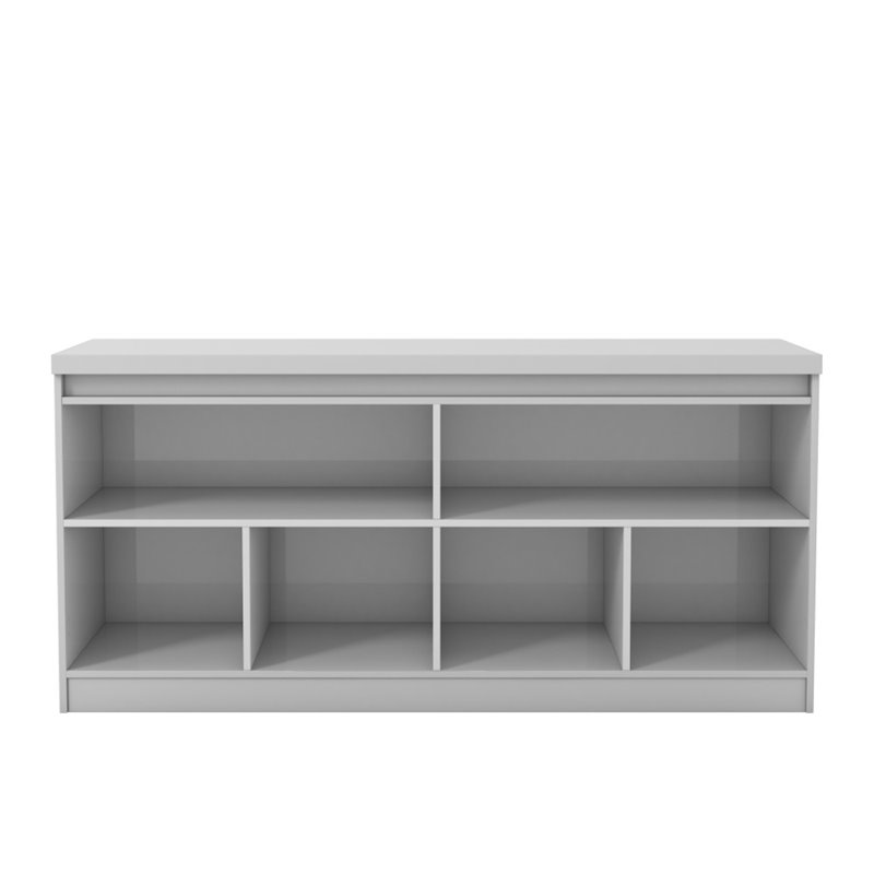 Manhattan Comfort Viennese 6-Shelf Wood Buffet Table in White Gloss
