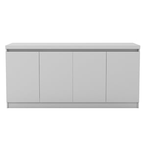 Manhattan Comfort Viennese 6-Shelf Wood Buffet Table in White Gloss
