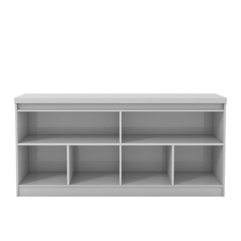 Manhattan Comfort Viennese 6-Shelf Wood Mirrored Buffet in White Gloss