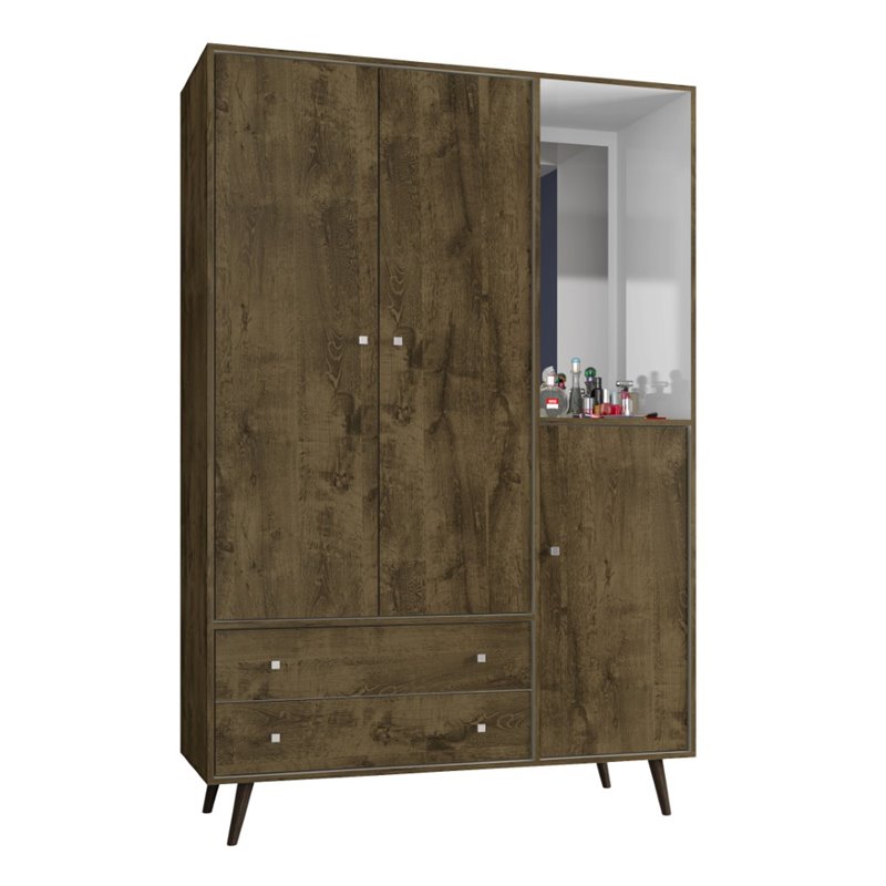 Manhattan Comfort Liberty Modern Wardrobe Armoire In Rustic Brown Manhattan Comfort Liberty Modern Wardrobe Armoire In Rustic Brown