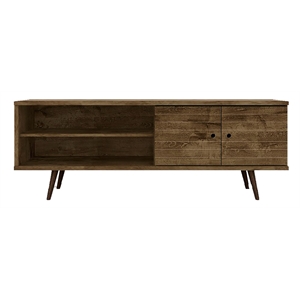 Manhattan Comfort Liberty Solid Wood TV Stand for TVs up to 60&quot in Rustic Brown