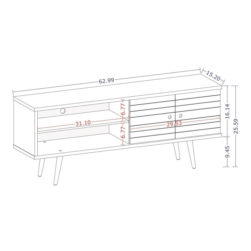 Manhattan Comfort Liberty Solid Wood TV Stand for TVs up to 60