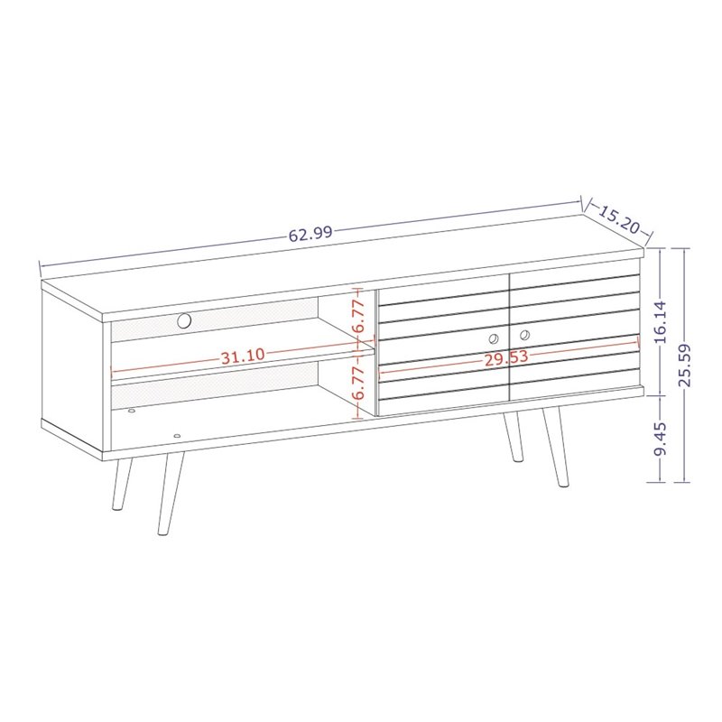 Manhattan Comfort Liberty Wood TV Stand for TVs up to 60