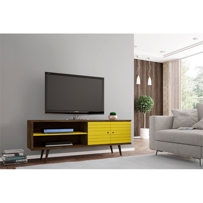 Manhattan Comfort Liberty Solid Wood TV Stand for TVs up to 60