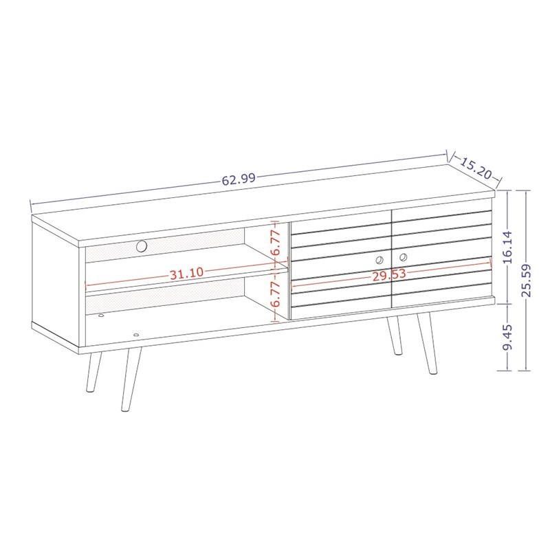 Manhattan Comfort Liberty Solid Wood TV Stand for TVs up to 60