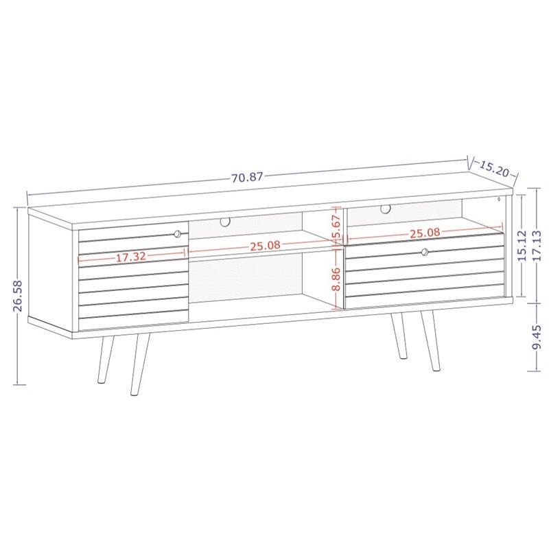Manhattan Comfort Liberty Wood TV Stand for TVs up to 65