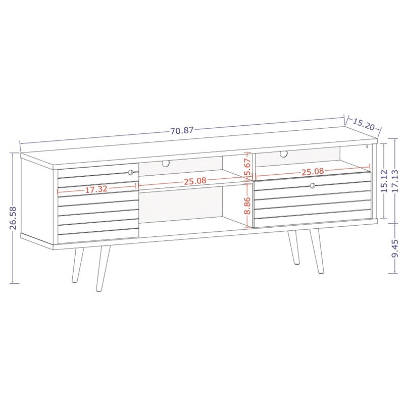Manhattan Comfort Liberty Wood TV Stand for TVs up to 65
