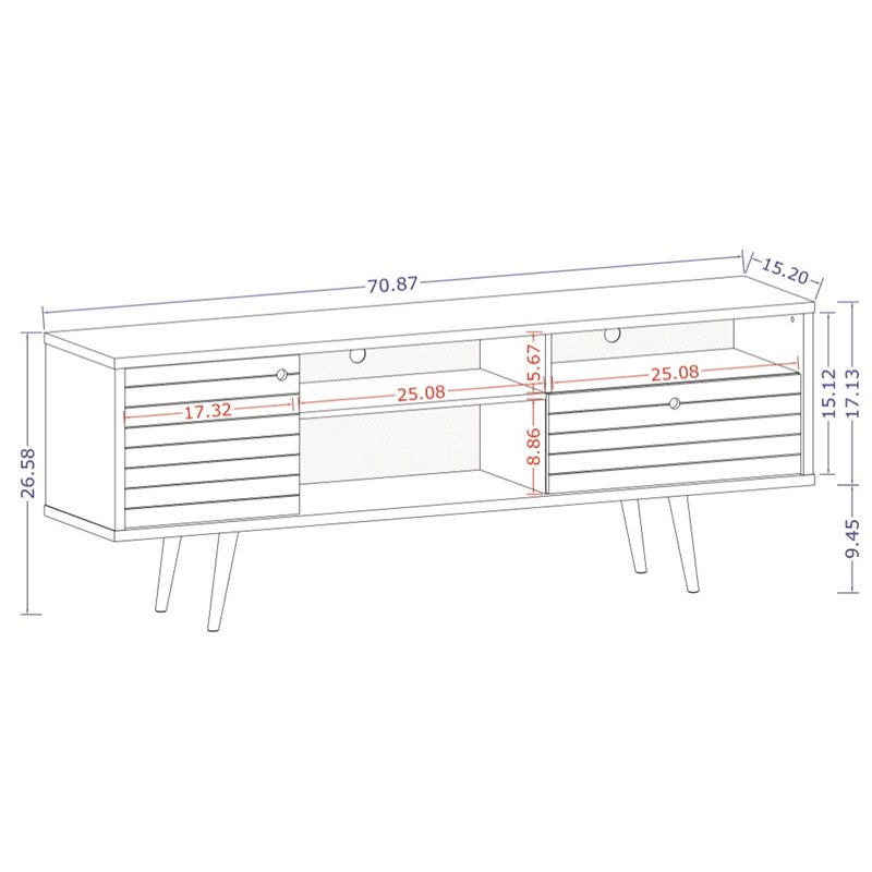 Manhattan Comfort Liberty Wood TV Stand for TVs up to 65