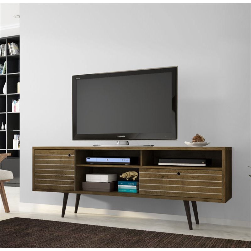 Manhattan Comfort Liberty Modern 70 Tv Stand In Rustic Brown
