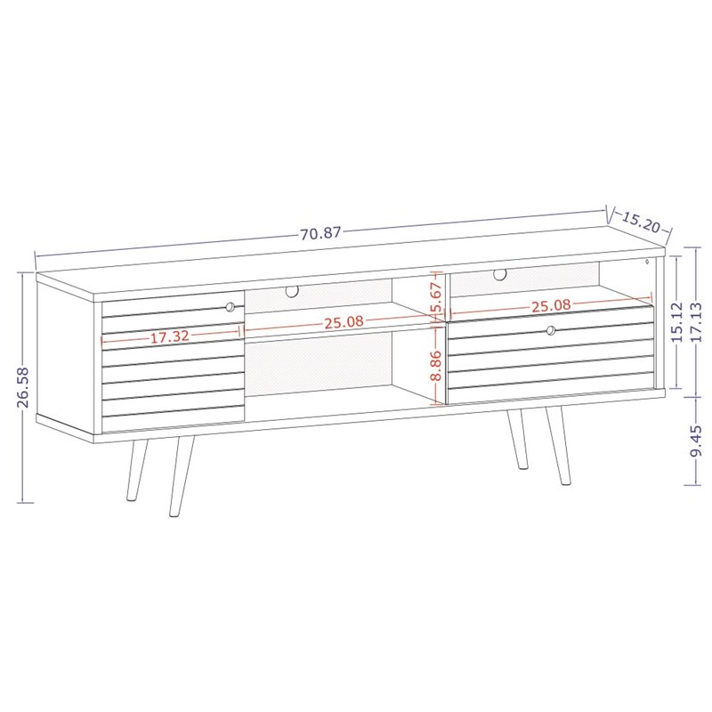 Manhattan Comfort Liberty Wood TV Stand for TVs up to 65