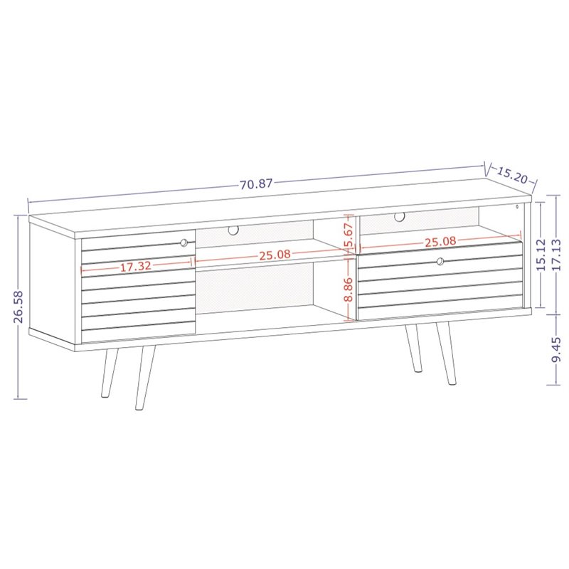 Manhattan Comfort Liberty Solid Wood TV Stand for TVs up to 65