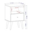 Manhattan Comfort Liberty 1-Drawer Solid Wood End Table in White/Rustic Brown