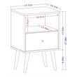 Manhattan Comfort Liberty 1-Drawer Solid Wood End Table in White/Aqua Blue