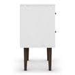 Manhattan Comfort Liberty 2-Drawer Solid Wood End Table in White/Aqua Blue