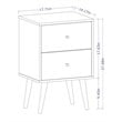 Manhattan Comfort Liberty 2-Drawer Solid Wood End Table in White/Aqua Blue