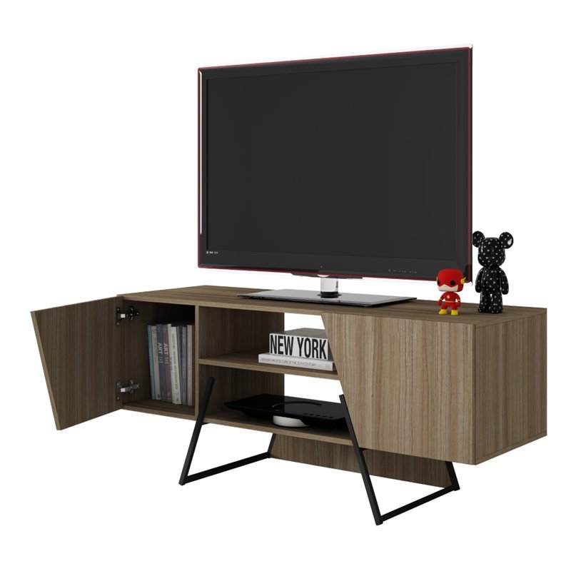 Manhattan Comfort Ellis 53 Tv Stand In Dark Oak And Black 120amc152 Manhattan Comfort Ellis 53