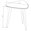 Manhattan Comfort Utopia Triangle Solid Wood End Table in White Gloss/Brown