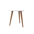 Manhattan Comfort Utopia Triangle Solid Wood End Table in White Gloss/Brown