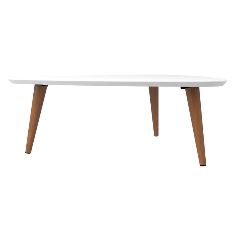Manhattan Comfort Utopia Triangle Wood Coffee Table in White Gloss