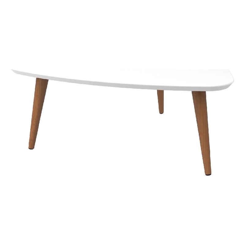 Manhattan Comfort Utopia Triangle Wood Coffee Table in White Gloss