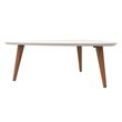 Manhattan Comfort Utopia Triangle Wood Coffee Table in Off White
