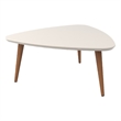 Manhattan Comfort Utopia Triangle Wood Coffee Table in Off White