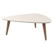Manhattan Comfort Utopia Triangle Wood Coffee Table in Off White