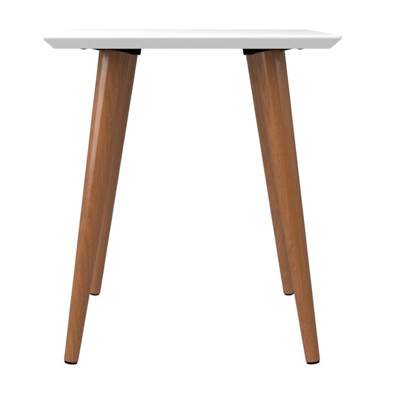 Manhattan Comfort Utopia Square Wood End Table in White Gloss