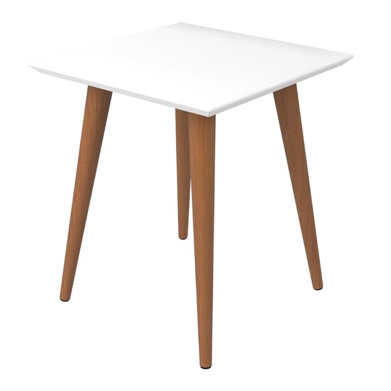 Manhattan Comfort Utopia Square Wood End Table in White Gloss