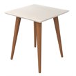 Manhattan Comfort Utopia Square Solid Wood End Table in Off White