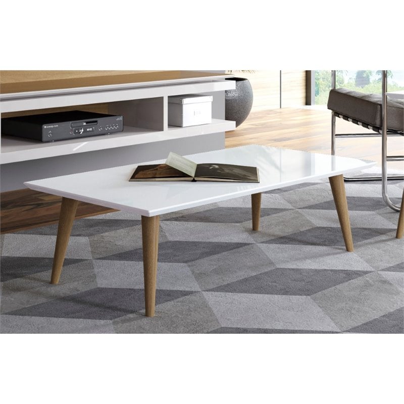 Manhattan Comfort Utopia Engineered Wood Coffee Table in White Gloss