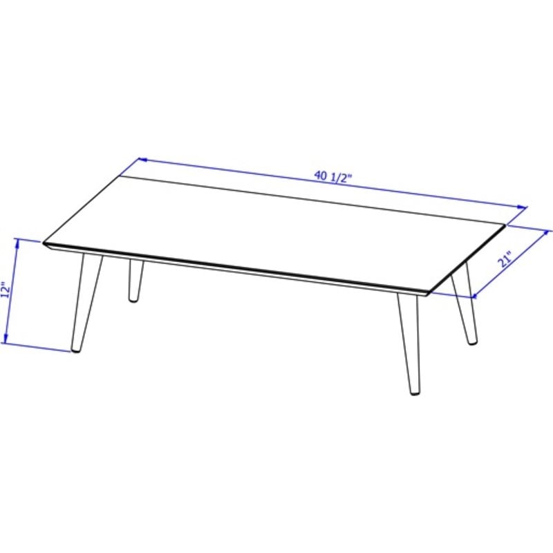 Manhattan Comfort Utopia Engineered Wood Coffee Table in White Gloss