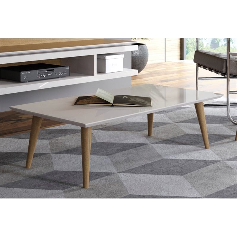 Manhattan Comfort Utopia Engineered Wood Coffee Table in Off White