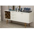 Utopia Wood Wine Rack Sideboard in White Gloss & Maple Cream